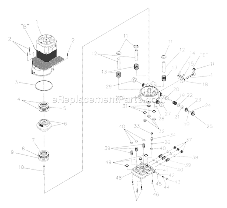 Page B Diagram and Parts List for 1455-0  Briggs and Stratton Pressure Washer